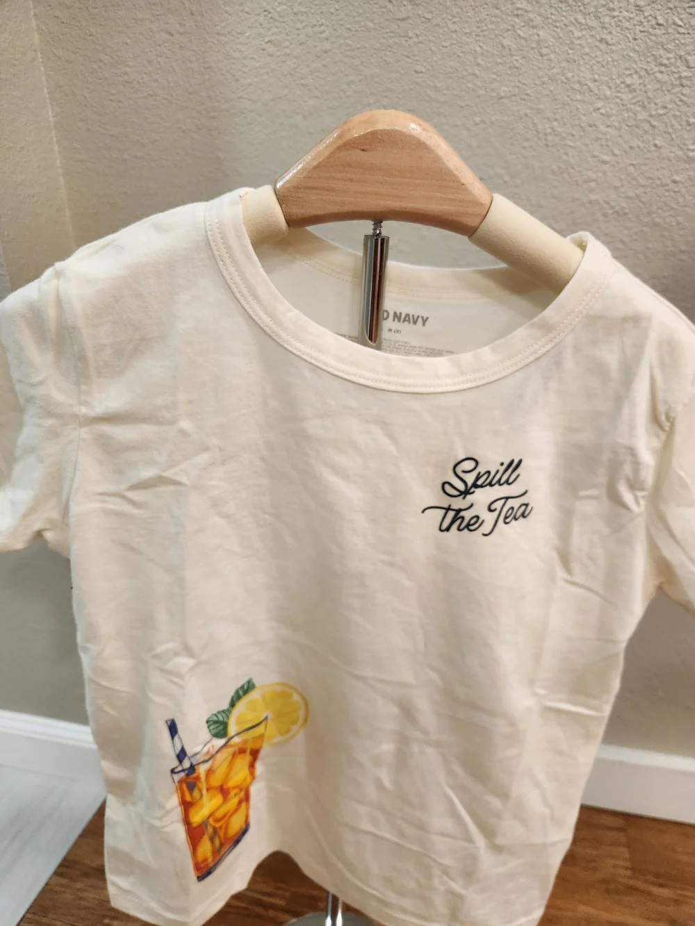 Old Navy Cream Kids 'Spill the Tea' Short Sleeve Graphic Tee